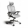 Sedia da ufficio ergonomica bianca con supporto lombare e braccioli regolabili 50 x 60 x 100cm
