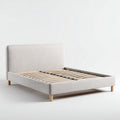 Letto matrimoniale in tessuto grigio con rete ortopedica 200 x 160 x 100cm