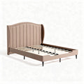 Letto matrimoniale con struttura in metallo e rivestimento in tessuto grigio 190 x 150 x 30cm