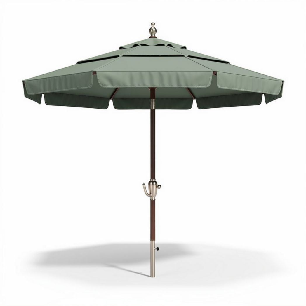Ombrellone da giardino in alluminio verde 200 x 200 x 240 cm con manovella