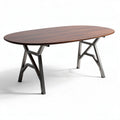 Tavolo rettangolare in legno di pino con struttura in metallo 120 x 60 x 75cm